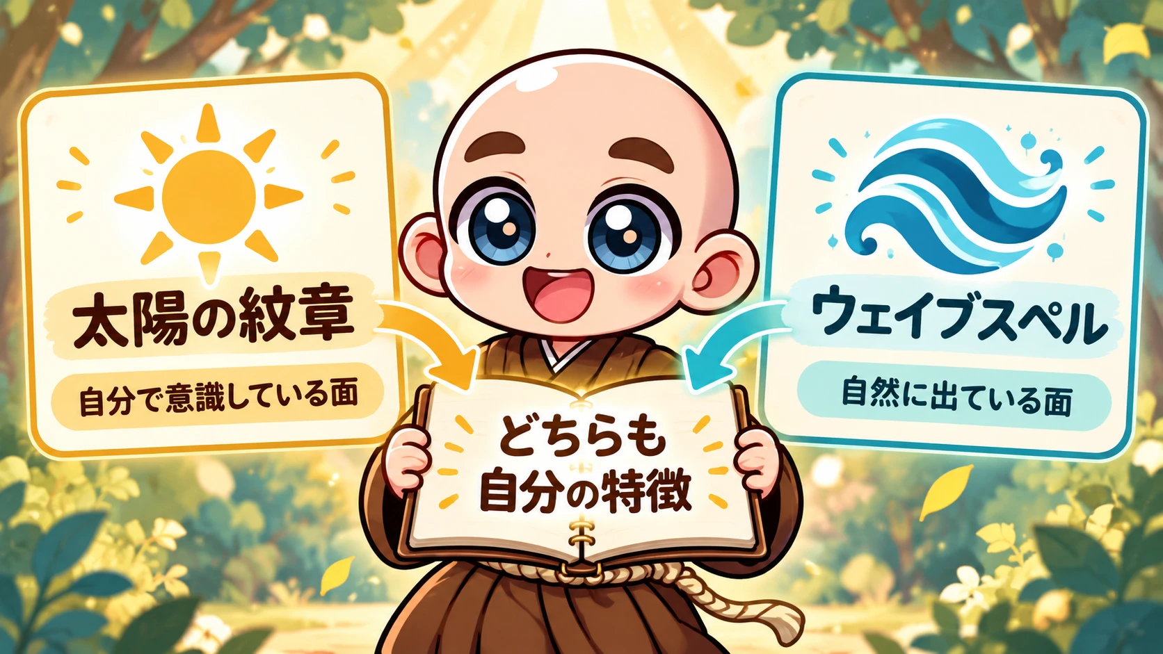 太陽の紋章は自分で意識している面、ウェイブスペルは自然に出ている面として組み合わせる