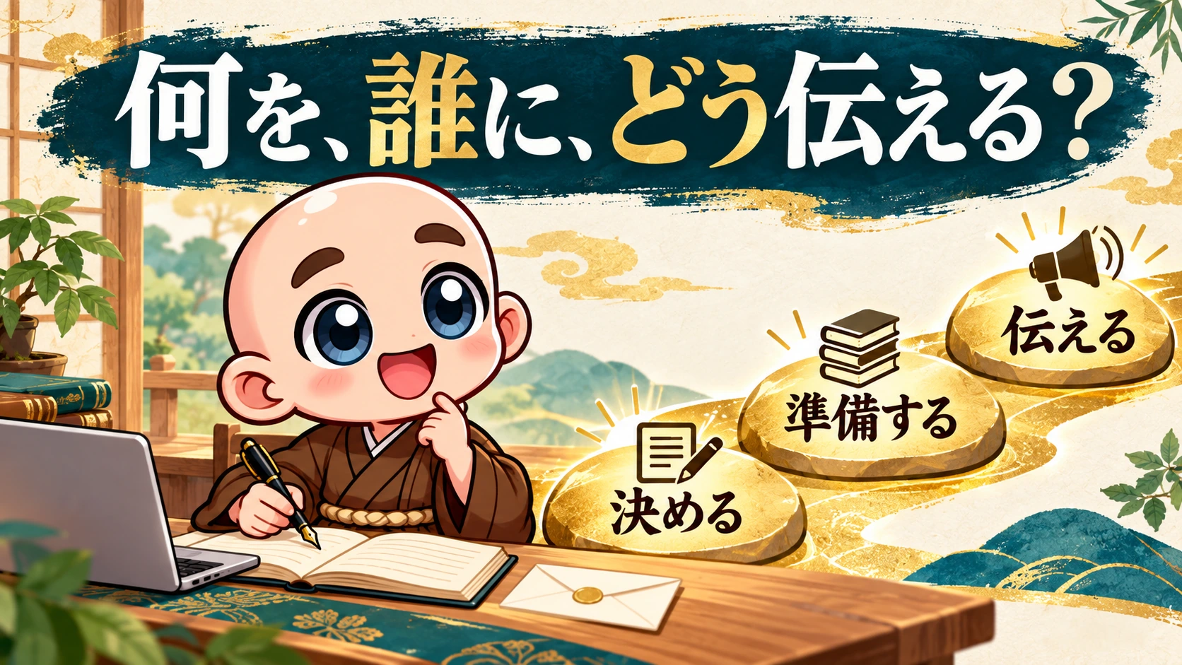 何を誰にどう伝えるかを決め、準備して伝える三つの手順