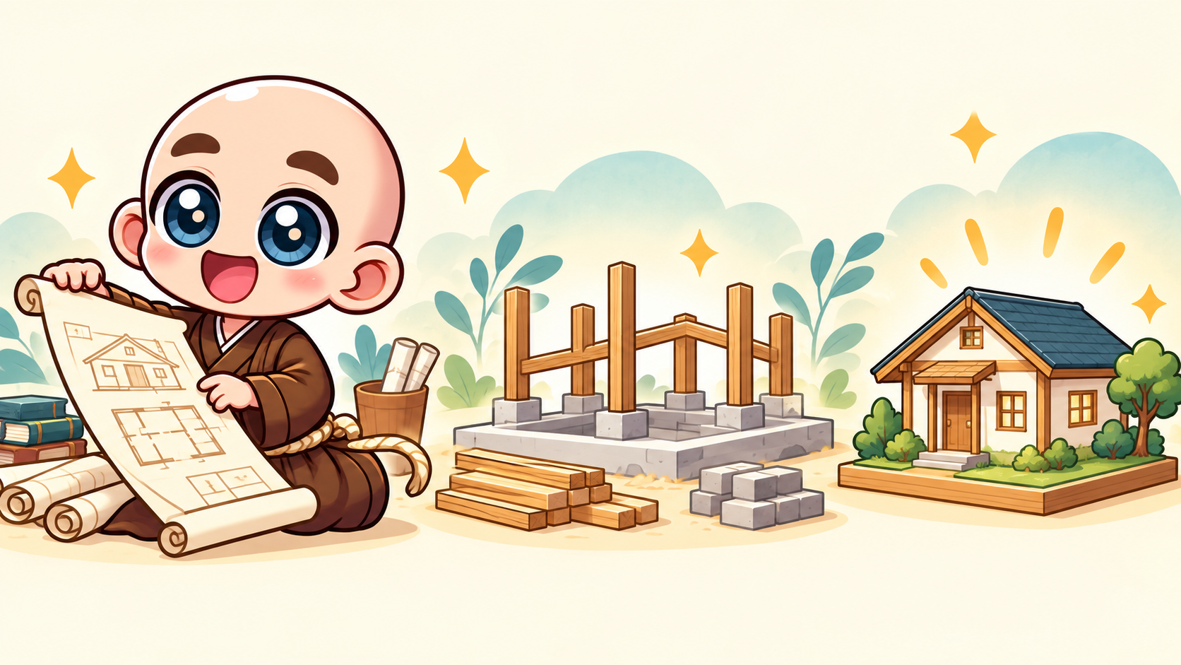 設計図と土台から家をつくる建築家の才能公式キャラクター