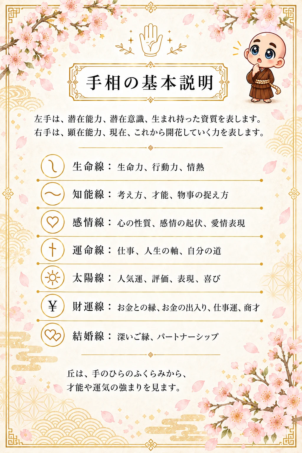 究極の手相鑑定書 Kさんの公開サンプル 3ページ目 基本説明