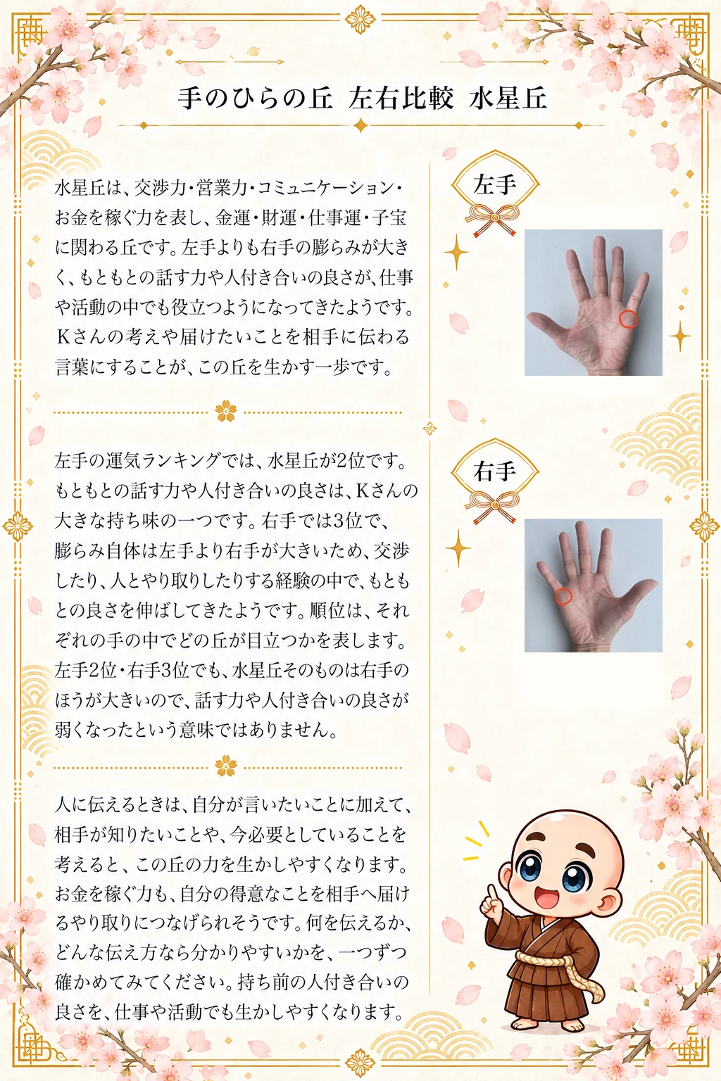 究極の手相鑑定書 Kさんの公開サンプル 19ページ目 水星丘_1