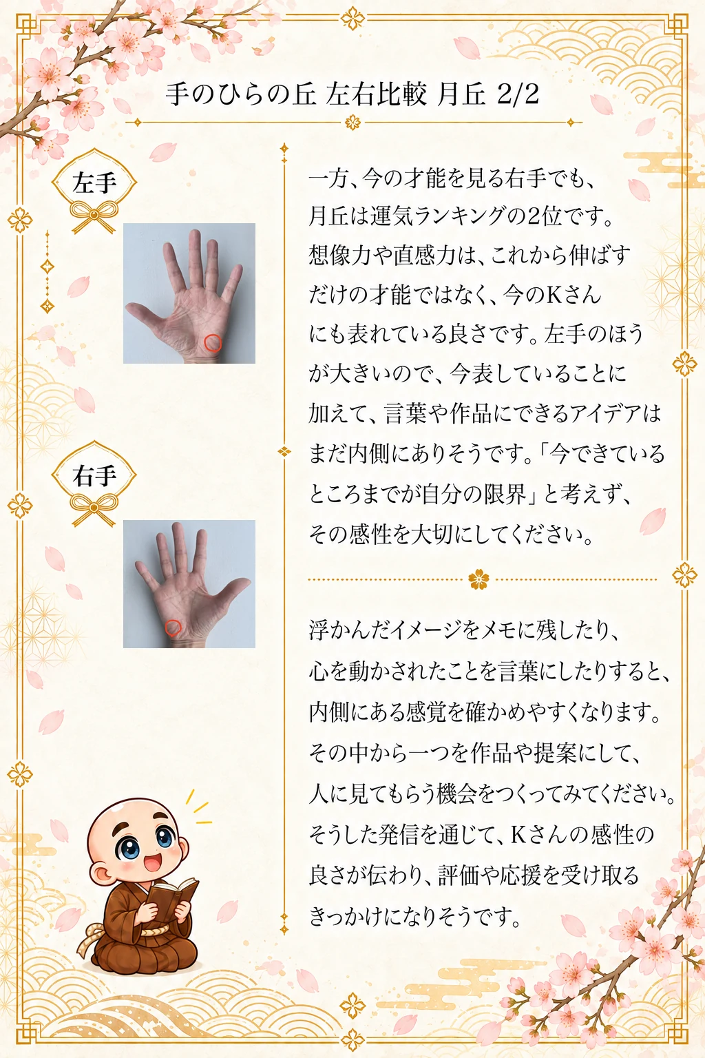 究極の手相鑑定書 Kさんの公開サンプル 24ページ目 月丘_2