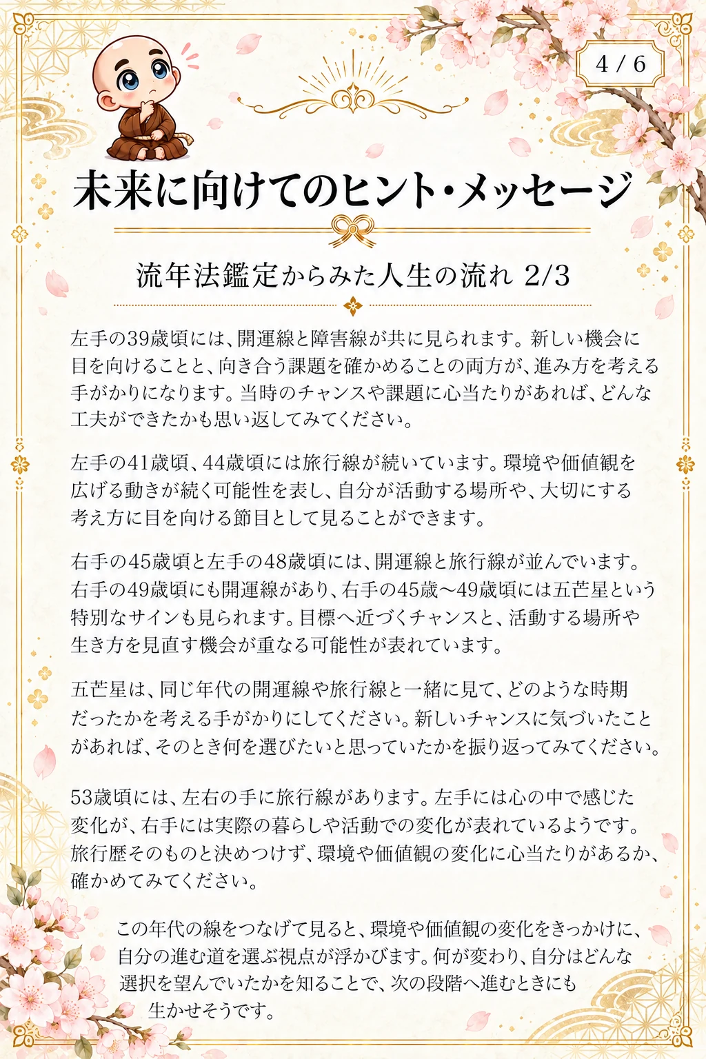 究極の手相鑑定書 Kさんの公開サンプル 53ページ目 未来メッセージ_4_1