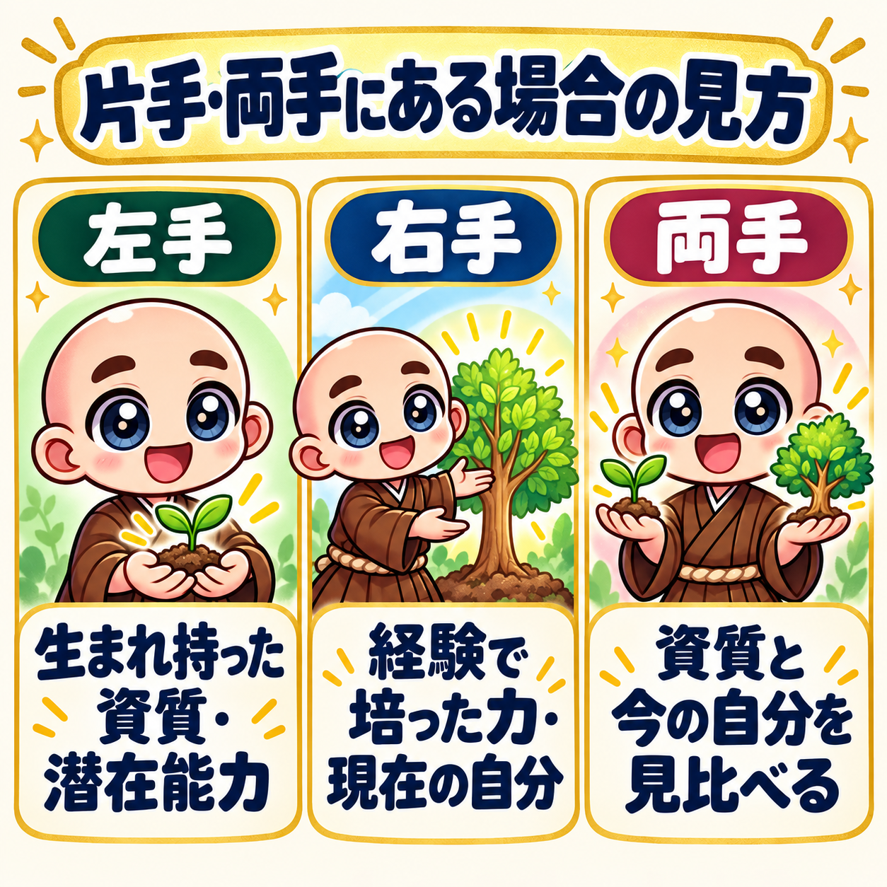 片手・両手にある場合はどう見る?