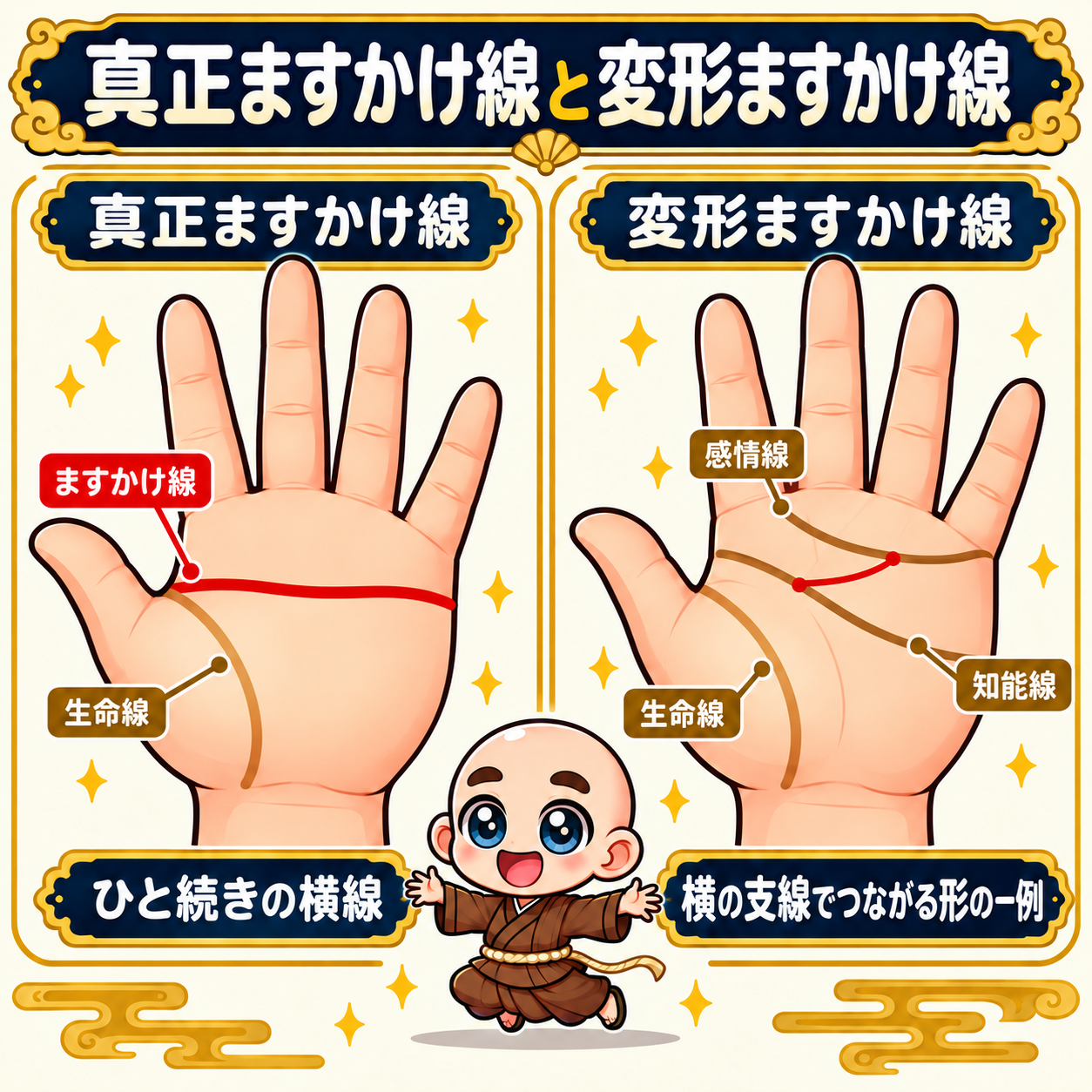 真正ますかけ線と、変形ますかけ線