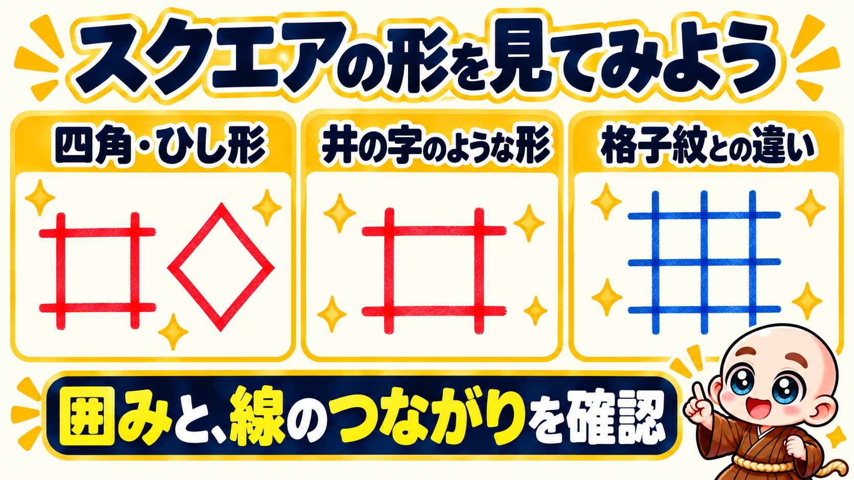 四角紋・スクエアって、どんな形?