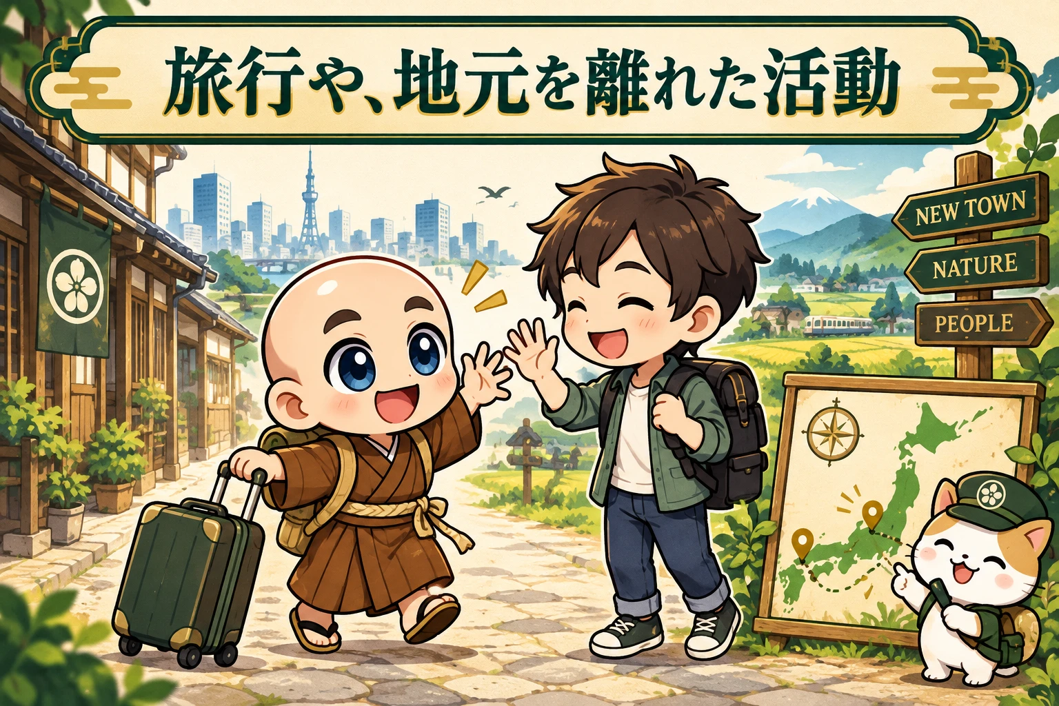 旅行好きな人や、地元を離れて活躍する人の線