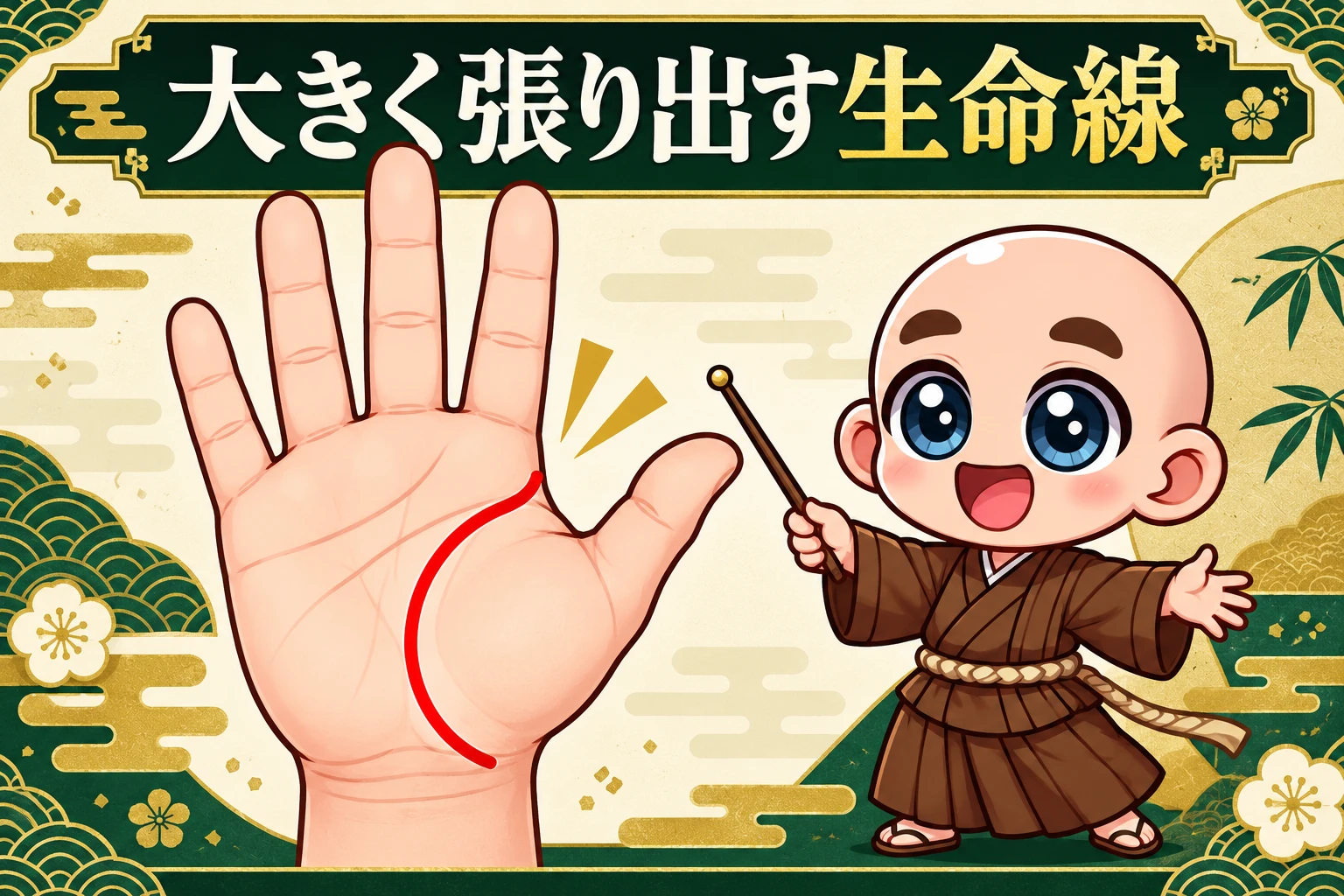 大きく張り出す生命線の見方・記事ヘッダー
